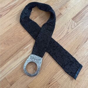 Black woven belt Suzi Roher unique accent belt